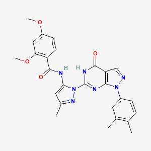 N-(1-(1-(3,4-dimethylphenyl)-4-oxo-4,5-dihydro-1H-pyrazolo[3,4-d]pyrimidin-6-yl)-3-methyl-1H-pyrazol-5-yl)-2,4-dimethoxybenzamide