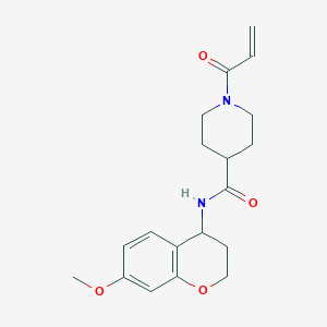 molecular formula C19H24N2O4 B2457222 N-(7-Methoxy-3,4-dihydro-2H-chromen-4-yl)-1-prop-2-enoylpiperidine-4-carboxamide CAS No. 2361823-65-4