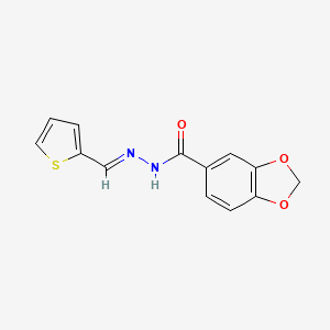 (E)-N'-(thiophen-2-ylmethylene)benzo[d][1,3]dioxole-5-carbohydrazide