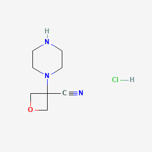 3-(Piperazin-1-yl)oxetane-3-carbonitrile hydrochloride