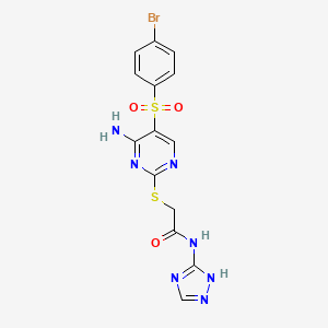 molecular formula C14H12BrN7O3S2 B2457248 3-{[(4-Ethylphenyl)amino]carbonyl}-7-(4-methoxyphenyl)-4,7-dihydropyrazolo[1,5-a]pyrimidine-5-carboxylic acid CAS No. 1115905-91-3