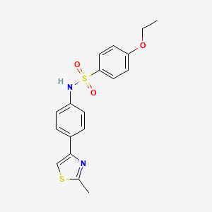 molecular formula C18H18N2O3S2 B2457261 4-ethoxy-N-[4-(2-methyl-1,3-thiazol-4-yl)phenyl]benzenesulfonamide CAS No. 393837-80-4