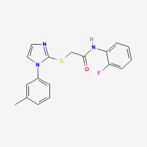 N-(2-fluorophenyl)-2-((1-(m-tolyl)-1H-imidazol-2-yl)thio)acetamide