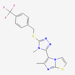 6-methyl-5-(4-methyl-5-((4-(trifluoromethyl)benzyl)thio)-4H-1,2,4-triazol-3-yl)imidazo[2,1-b]thiazole