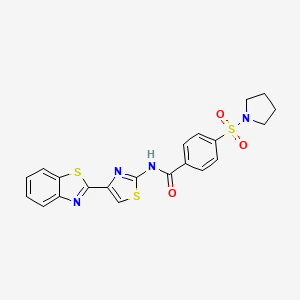 N-(4-(benzo[d]thiazol-2-yl)thiazol-2-yl)-4-(pyrrolidin-1-ylsulfonyl)benzamide