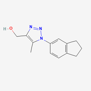 molecular formula C13H15N3O B2457291 [1-(2,3-Dihydro-1H-inden-5-yl)-5-methyltriazol-4-yl]methanol CAS No. 1239851-01-4