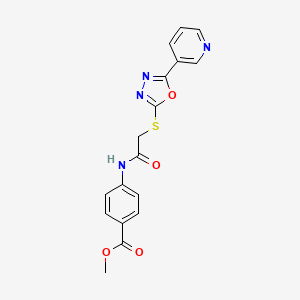 Methyl 4-[({[5-(pyridin-3-yl)-1,3,4-oxadiazol-2-yl]sulfanyl}acetyl)amino]benzoate