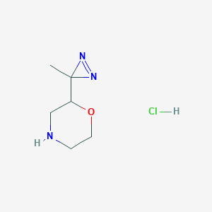 molecular formula C6H12ClN3O B2457296 2-(3-Methyl-3H-diazirin-3-yl)morpholine hydrochloride CAS No. 2193061-16-2