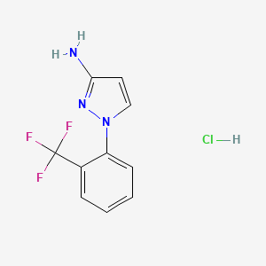 molecular formula C10H9ClF3N3 B2457299 1-[2-(trifluoromethyl)phenyl]-1H-pyrazol-3-amine hydrochloride CAS No. 1909309-98-3