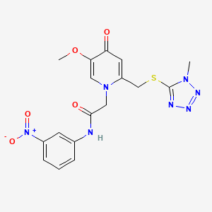 molecular formula C17H17N7O5S B2457322 2-(5-methoxy-2-(((1-methyl-1H-tetrazol-5-yl)thio)methyl)-4-oxopyridin-1(4H)-yl)-N-(3-nitrophenyl)acetamide CAS No. 941958-59-4