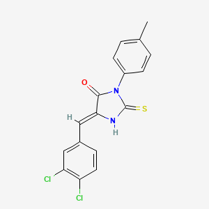 (5Z)-5-[(3,4-dichlorophenyl)methylidene]-3-(4-methylphenyl)-2-sulfanylideneimidazolidin-4-one