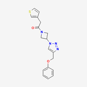 molecular formula C18H18N4O2S B2457327 1-(3-(4-(phenoxymethyl)-1H-1,2,3-triazol-1-yl)azetidin-1-yl)-2-(thiophen-3-yl)ethanone CAS No. 2034543-88-7