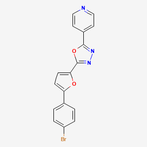 molecular formula C17H10BrN3O2 B2457336 2-(5-(4-Bromophenyl)furan-2-yl)-5-(pyridin-4-yl)-1,3,4-oxadiazole CAS No. 1081116-69-9