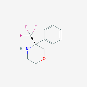 molecular formula C11H12F3NO B2457337 3-Phenyl-3-(trifluoromethyl)morpholine CAS No. 1639963-96-4