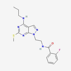 2-fluoro-N-(2-(6-(methylthio)-4-(propylamino)-1H-pyrazolo[3,4-d]pyrimidin-1-yl)ethyl)benzamide