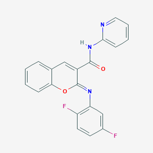 molecular formula C21H13F2N3O2 B2457347 (2Z)-2-[(2,5-difluorophenyl)imino]-N-(pyridin-2-yl)-2H-chromene-3-carboxamide CAS No. 1327181-53-2