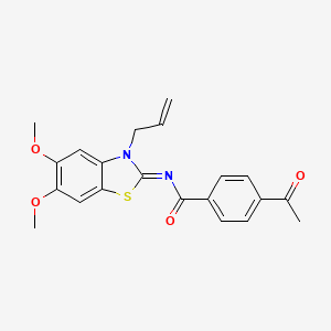 (Z)-4-acetyl-N-(3-allyl-5,6-dimethoxybenzo[d]thiazol-2(3H)-ylidene)benzamide