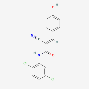 molecular formula C16H10Cl2N2O2 B2457352 (E)-2-cyano-N-(2,5-dichlorophenyl)-3-(4-hydroxyphenyl)prop-2-enamide CAS No. 327063-86-5