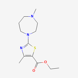 molecular formula C13H21N3O2S B2457356 Ethyl 4-methyl-2-(4-methyl-1,4-diazepan-1-yl)-1,3-thiazole-5-carboxylate CAS No. 2107633-95-2