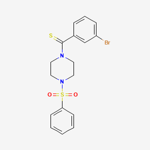 molecular formula C17H17BrN2O2S2 B2457357 (3-Bromophenyl)(4-(phenylsulfonyl)piperazin-1-yl)methanethione CAS No. 887862-66-0