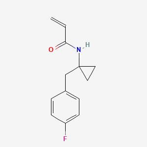 molecular formula C13H14FNO B2457361 N-[1-[(4-Fluorophenyl)methyl]cyclopropyl]prop-2-enamide CAS No. 2185980-81-6