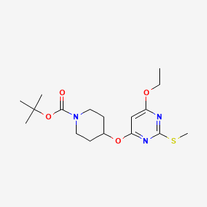 molecular formula C17H27N3O4S B2457376 tert-Butyl 4-((6-ethoxy-2-(methylthio)pyrimidin-4-yl)oxy)piperidine-1-carboxylate CAS No. 1353978-81-0