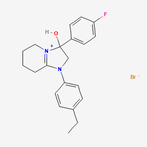 1-(4-Ethylphenyl)-3-(4-fluorophenyl)-3-hydroxy-2,3,5,6,7,8-hexahydroimidazo[1,2-a]pyridin-1-ium bromide