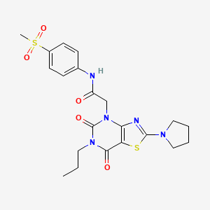 molecular formula C21H25N5O5S2 B2457384 2-{4-[(4-methoxybenzyl)thio]-1H-pyrrolo[3,2-c]pyridin-1-yl}-N-(2-methoxyphenyl)acetamide CAS No. 1115899-14-3