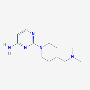 molecular formula C12H21N5 B2457389 2-{4-[(Dimethylamino)methyl]piperidin-1-yl}pyrimidin-4-amine CAS No. 1712870-30-8