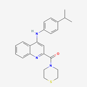 (4-((4-Isopropylphenyl)amino)quinolin-2-yl)(thiomorpholino)methanone