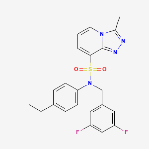 molecular formula C22H20F2N4O2S B2457396 N-(3,5-二氟苄基)-N-(4-乙基苯基)-3-甲基[1,2,4]三唑并[4,3-a]吡啶-8-磺酰胺 CAS No. 1251547-25-7