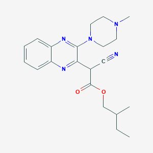 molecular formula C21H27N5O2 B2457397 2-Methylbutyl 2-cyano-2-(3-(4-methylpiperazin-1-yl)quinoxalin-2-yl)acetate CAS No. 578000-11-0