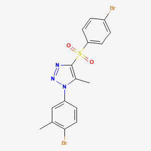 molecular formula C16H13Br2N3O2S B2457404 1-(4-bromo-3-methylphenyl)-4-(4-bromobenzenesulfonyl)-5-methyl-1H-1,2,3-triazole CAS No. 1097885-18-1