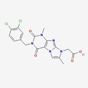 2-(3-(3,4-dichlorobenzyl)-1,7-dimethyl-2,4-dioxo-3,4-dihydro-1H-imidazo[2,1-f]purin-8(2H)-yl)acetic acid