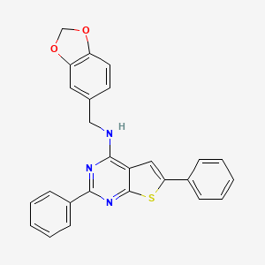 N-(1,3-benzodioxol-5-ylmethyl)-2,6-diphenylthieno[2,3-d]pyrimidin-4-amine