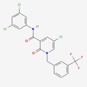 5-chloro-N-(3,5-dichlorophenyl)-2-oxo-1-[[3-(trifluoromethyl)phenyl]methyl]pyridine-3-carboxamide