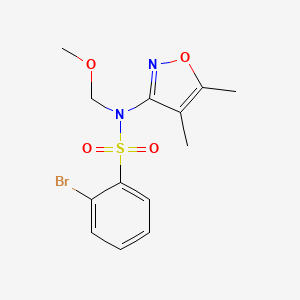 molecular formula C13H15BrN2O4S B2457422 2-Bromo-N-(4,5-dimethylisoxazol-3-yl)-N-(methoxymethyl)benzenesulfonamide CAS No. 415697-57-3