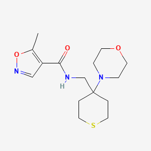 5-Methyl-N-[(4-morpholin-4-ylthian-4-yl)methyl]-1,2-oxazole-4-carboxamide