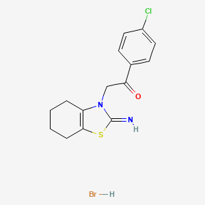 molecular formula C15H16BrClN2OS B2457426 1-(4-chlorophenyl)-2-[2-imino-4,5,6,7-tetrahydro-1,3-benzothiazol-3(2H)-yl]-1-ethanone hydrobromide CAS No. 63208-80-0