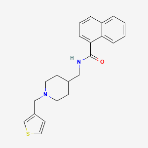 molecular formula C22H24N2OS B2457429 N-((1-(thiophen-3-ylmethyl)piperidin-4-yl)methyl)-1-naphthamide CAS No. 1234884-62-8