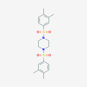 molecular formula C20H26N2O4S2 B245743 1,4-Bis[(3,4-dimethylphenyl)sulfonyl]piperazine 