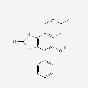 molecular formula C19H14O3S B2457437 5-Hydroxy-7,8-dimethyl-4-phenylnaphtho[2,1-d][1,3]oxathiol-2-one CAS No. 848216-78-4