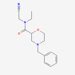 molecular formula C16H21N3O2 B2457438 4-苄基-N-(氰基甲基)-N-乙基吗啉-2-甲酰胺 CAS No. 1385468-31-4