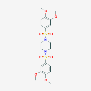 molecular formula C20H26N2O8S2 B245744 1,4-Bis[(3,4-dimethoxyphenyl)sulfonyl]piperazine 