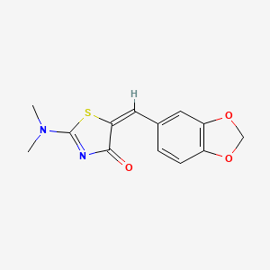 molecular formula C13H12N2O3S B2457441 5-[(E)-1,3-benzodioxol-5-ylmethylidene]-2-(dimethylamino)-1,3-thiazol-4(5H)-one CAS No. 866154-20-3