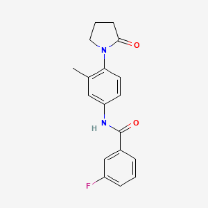 3-fluoro-N-(3-methyl-4-(2-oxopyrrolidin-1-yl)phenyl)benzamide