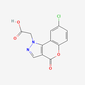 molecular formula C12H7ClN2O4 B2457449 2-(8-Chloro-4-oxochromeno[4,3-c]pyrazol-1-yl)acetic acid CAS No. 2470436-24-7