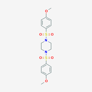 molecular formula C18H22N2O6S2 B245745 1,4-Bis[(4-methoxyphenyl)sulfonyl]piperazine 