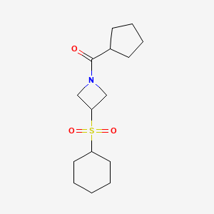 molecular formula C15H25NO3S B2457453 (3-(Cyclohexylsulfonyl)azetidin-1-yl)(cyclopentyl)methanone CAS No. 1448044-84-5