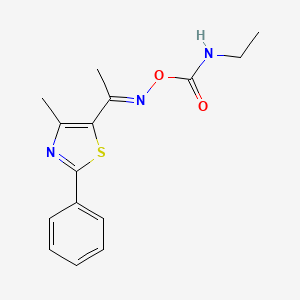 molecular formula C15H17N3O2S B2457454 5-({[(Ethylamino)carbonyl]oxy}ethanimidoyl)-4-methyl-2-phenyl-1,3-thiazole CAS No. 477858-16-5